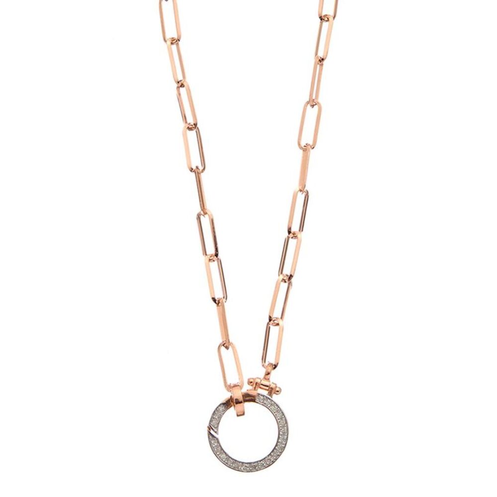 Meshmerise 18K Over Silver 0.20 Ct. Tw. Diamond Necklace, Pink